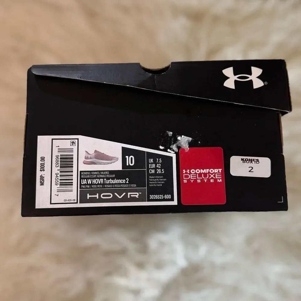 Under Armour HOVR Turbulence 2 Running Shoes Pink Rose Size 10 - Picture 2 of 12